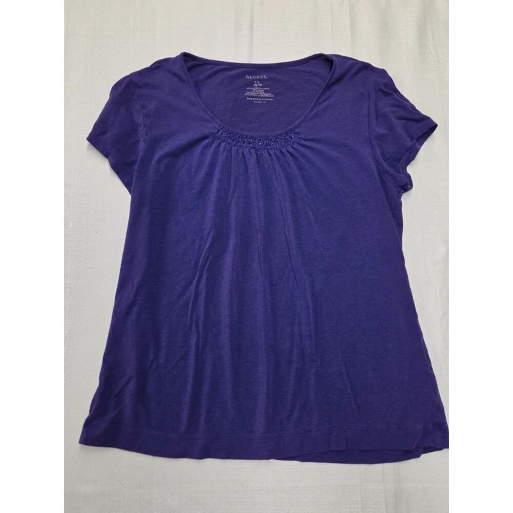 George Purple Short Sleeve Top (Womens Large)